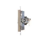 Simon 55 Gniazdo komputerowe pojedyncze RJ45 kategoria 6 z przesłoną przeciwkurzową Szampański mat