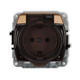 TREND Mechanizm gniazda bryzgoszczelnego z uziemieniem SCHUKO 2P+Z (klapka dymna, przesłony torów pr