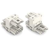 WINSTA rozgałęźnik typu h 3-torowy wtyk-gniazdo / gniazdo biały