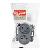 VALENA LIFE GNIAZDO 2 P+Z Z PRZESŁONĄ DO RAMEK WIELOKROTNYCH ALUMINIUM 16 A – 250 V~, Legrand