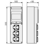 Rozdzielnica RSE-01 -okienko inspekcyjne 4 moduły -wyposażona w okablowanie do podłączenia zabezpiec