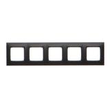 Simon 54 Premium Ramka 5-krotna PREMIUM do puszek karton-gips IP20 / IP44 czarny DRK5/49 KONTAKT
