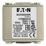FUSE 550A 690V 1GN/50 AR UC Wkładka szybka 550A AC 690V rozmiar 1 53x69x51 mm aR IEC UL w 170M4515 E