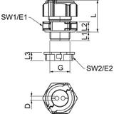 V-TEC TB32 2x11 Dławik kablowy, rozdzielny