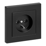 Gniazdo pojedyncze podtynkowe 2P+Z Malta, 16A, 250V, PT-16M, czarny mat