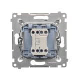 Simon 54 Przycisk pojedynczy zwierny z podświetleniem LED bez piktogramu 10A szybkozłączka brąz mat