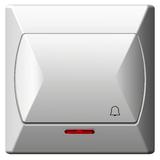 AKCENT Łącznik zwierny  dzwonek  z podświetleniem pomarańczowym - kolor biały