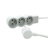 PRZEDŁUŻACZ STANDARD 3X2P+Z, Z PRZEWODEM 3.0 METRA 3X1.5 MM2 - BIAŁY/JASNOSZARY, Legrand
