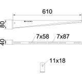 AW 15/61, WSPORNIK ŚCIENNY 610MM FT