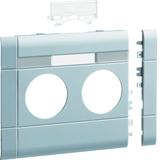 tehalit.WA Maskownica podwójna z polem opisowym ABS bezhalogenowy 120mm aluminium GB12021LAN HAGER