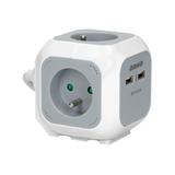 Przedłużacz 4 krotny ładowarka 2xUSB 1,4m H05VV-F 3x1mm2 szaro-biały OR-AE-13144 ORNO