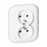 Gniazdo podwójne podtynkowe 2x2p+Z 16A, 250V, FAN, biały PT-6F BIAŁY ORNO