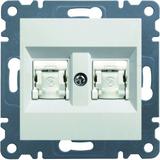 lumina Gniazdo komputerowe podwójne RJ45 kat.5e UTP biały WL2120 HAGER