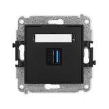 ICON Gniazdo pojedyncze USB A-A 3.0 czarny mat 12IGUSB-5 KARLIK