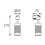 Oprawa do zamontowania na szynoprzewodzie PIANO TRA GU10 SILVER/BLACK