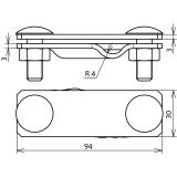 Zacisk SV do drutu 7-10/płask. 30 mm, stal nierdzewna NIRO