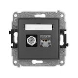 ICON Mechanizm gniazda antenowego poj. typu F (SAT) + gniazda komp. poj. 1xRJ45, kat. 6 ekranowany,