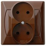 AKCENT Gniazdo podwójne - kolor brązowy