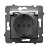 ARIA Gniazdo bryzgoszczelne z uziemieniem schuko IP-44 wieczko przezroczyste z przesłonami torów prą