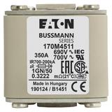 FUSE 350A 690V 1GN/50 AR UC Wkładka szybka 350A AC 690V rozmiar 1 53x69x51 mm aR IEC UL w 170M4511 E