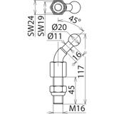 Punkt mocowania kulowy fi 20 mm kątowy 45 st.