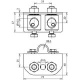 Adapter boczny kątowy, stal nierdzewna NIRO 106325 DEHN