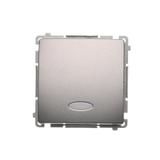 Simon Basic Przycisk światło z podświetleniem LED 10A szybkozłączka stal inox