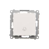 Simon 55 Przycisk zwierny /dzwonek/ z podświetleniem LED szybkozłączka Biały mat