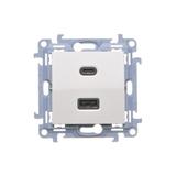 "Simon 10 WC-EC2CAXXX-01-11x Ładowarka 2xUSB CA (moduł), ?3.1 A QUICK CHARGE, 5V DC, 230V