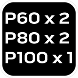 Papiery szlifierskie z rzepem 83x83x83mm (K60x2 K80x2 K100x1) 5szt, GRAPHITE 56H014 GTX 58-014 GTX Poland