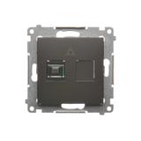 Simon 54 Gniazdo światłowodowe / optyczne pojedyncze SC/APC brąz mat