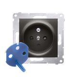 Simon 54 Gniazdo DATA z kluczem uprawniającym 16A z. śrub. antracyt