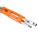 Klucze sześciokątne, długie, kuliste 2.5-10 mm, zestaw 8 szt.