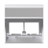 Simon Connect Płytka S500 2x RJ bez osłon skośna do adapterów MD aluminium