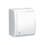 Simon Aquarius Przycisk światło bryzgoszczelny IP54 10A 250V zaciski śrubowe biały AQS1/11 KONTAKT
