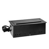 Gniazdo meblowe wpuszczane w blat z płaskim frezowanym rantem szczotką przeciwkurzową i przewodem 1,