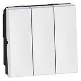 MOSAIC - Łącznik schodowy podwójny + łącznik jednobiegunowy 20 AX 250 V~ - 2 modułowy - Biały, Legra