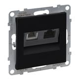 SUNO - Gniazdo RJ 11 + RJ 45/KAT 6 UTP, Czarny, Legrand