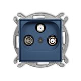ICON Mechanizm gniazda abonenckiego 2 wyjścia SAT + TV navy blue