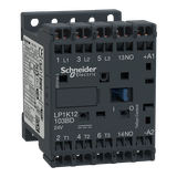 Stycznik mocy, TeSys K, 12A, 3P, 1NO, cewka 24VDC, zaciski sprężynowe LP1K12103BD