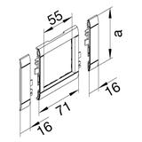 tehalit.WA Maskownica 80mm 1-krotna 55x55mm PC-ABS bezhalogenowy lakier alu