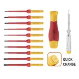 Końcówki wkrętakowe z uchwytem 1000V, 12 szt.