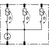Moduł ochronny do ogranicznika przepięć DEHNrail, 255V, 4-biegun.