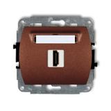 TREND Mechanizm gniazda pojedynczego HDMI 2.0 brązowy metalik