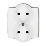 DECO Mechanizm gniazda podwójnego do ramki bez uziemienia 2x2P (przesłony torów prądowych) biały