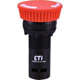 ECM-T01-R - Przycisk kompaktowy z guzikiem-grzybek, odryglowywany przez obrót, 1NC, Czerwony