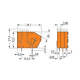 złączka do płytek drukowanych bezpiecznikowa pomarańczowa 5,08 mm