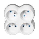 Rozgałęźnik 4x2P+Z biało-szary OR-AE-13240 ORNO