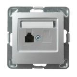 IMPRESJA Gniazdo telefoniczne pojedyncze - kolor srebro