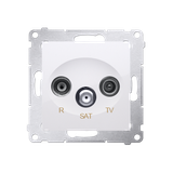 Simon 54 Gniazdo antenowe R-TV-SAT przelotowe biały
